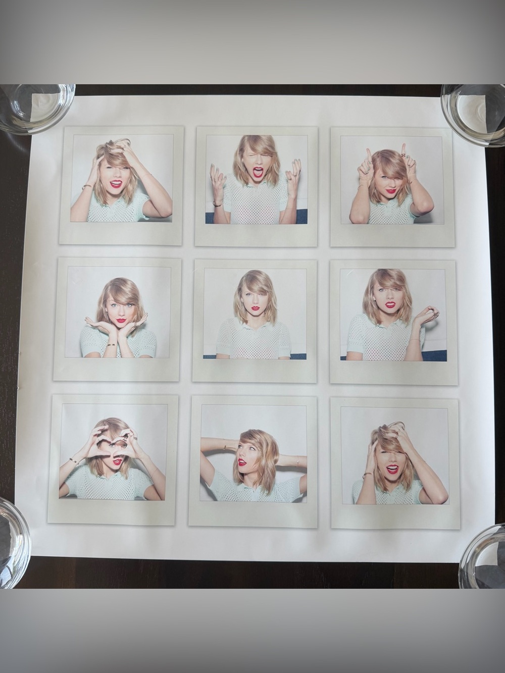 Taylor Swift 1989 Polaroid 9 Faces Lithograph Unsigned